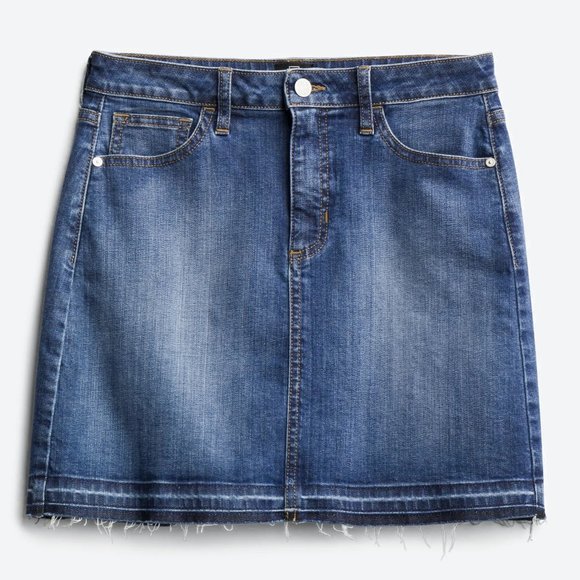 Just Black Dresses & Skirts - Released Hem Denim Skirt | Just Black | Small - Petite
